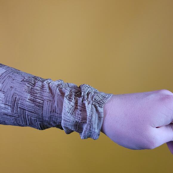 Y2k Axcess Brown and Tan Long Sleeve V-Neck Top, L - Picture 6 of 6